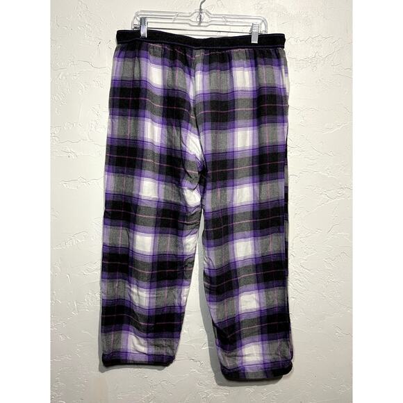 DKNY purple plaid pajama pants womens XL cozy‎ comfort lounge loungewear comfy - Picture 5 of 6